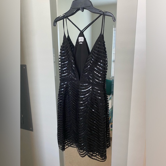 Saylor Black Sequin Dress NWT - Picture 4 of 8